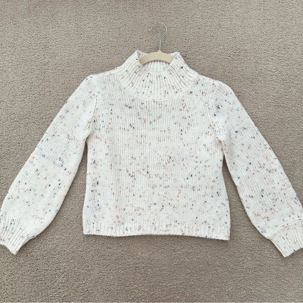Girls OshKosh B'gosh Cream Confetti Speckled Knit Mockneck Sweater